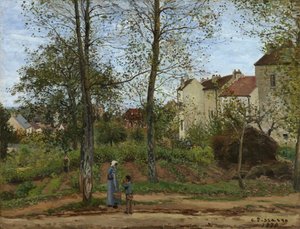 Houses in Bougival by Camille Jacob Pissarro
